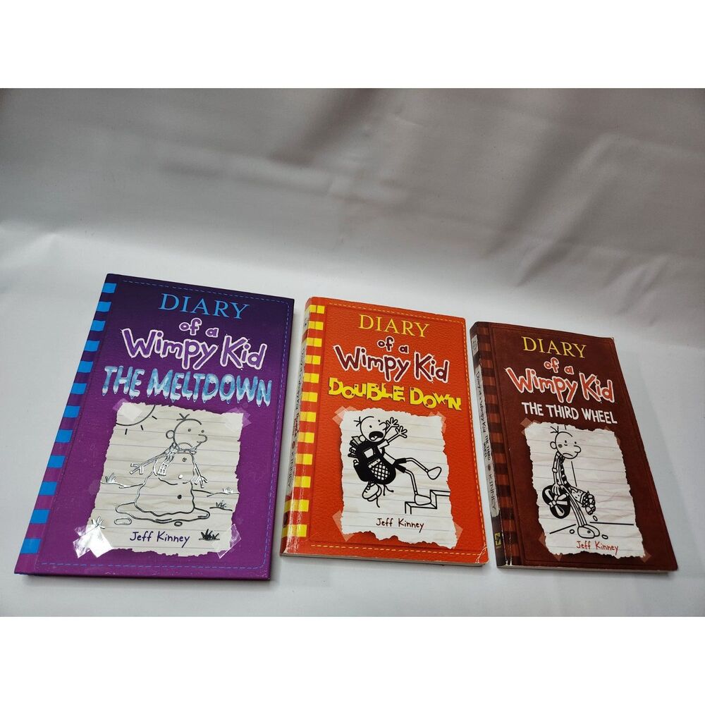 Diary of a Wimpy Kid Book Lot – 1 Hardcover + 2 Softcover (Kinney)